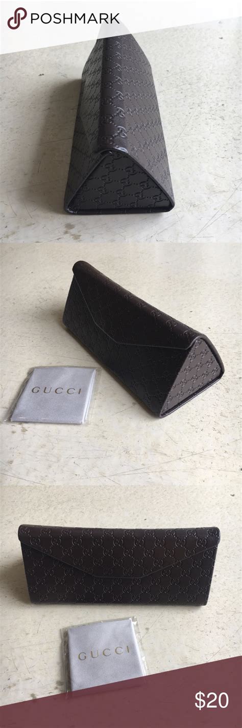 gucci triangle sunglasses case|brand new Gucci case sunglasses.